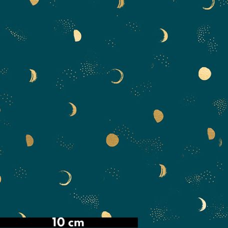 Tissu patchwork phases de la Lune bleu galaxy - Firefly de Sarah Watts