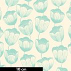 Tissu patchwork tulipes bleues fond écru - Firefly de Sarah Watts