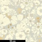 Tissu patchwork cachette de fleurs gris cendre - Firefly de Sarah Watts
