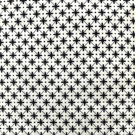 Tissu patchwork croix et croisillons noir et blanc