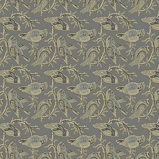 Tissu patchwork oiseaux gris - Veranda de Renee Nanneman