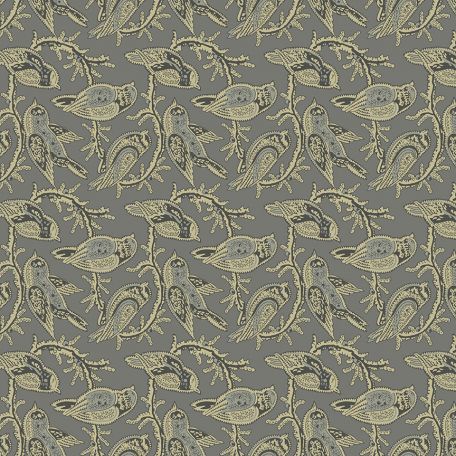 Tissu patchwork oiseaux gris - Veranda de Renee Nanneman