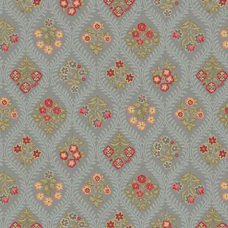 Tissu patchwork médaillon floral gris - Veranda de Renee Nanneman