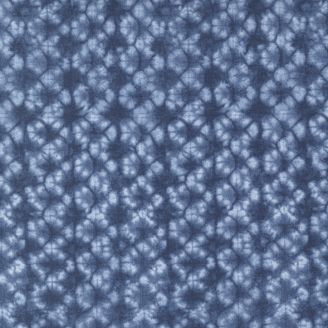 Tissu patchwork croisillons bleu shibori - Kawa de Debbie Maddy