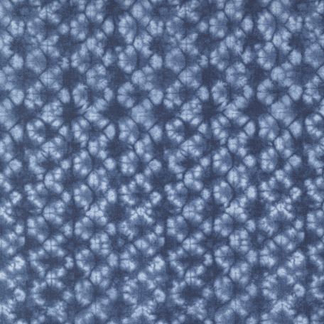 Tissu patchwork croisillons bleu shibori - Kawa de Debbie Maddy