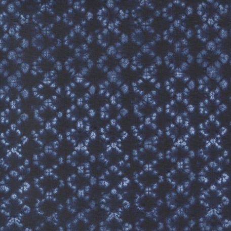 Tissu patchwork croisillons bleu foncé shibori - Kawa de Debbie Maddy