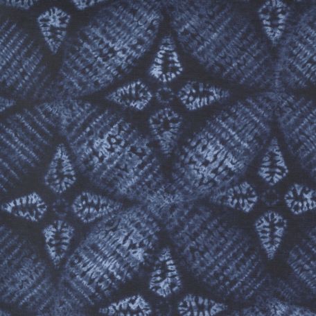 Tissu patchwork rosace bleu foncé shibori - Kawa de Debbie Maddy