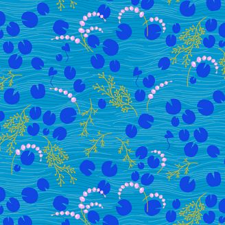 Tissu patchwork nénuphar bleu - Thicket d'Alison Glass