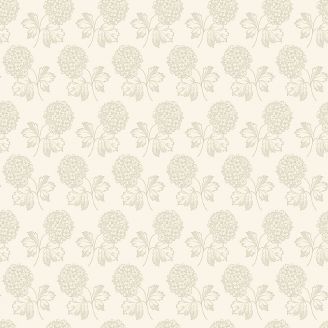 Tissu patchwork hortensias beiges fond écru - Cloud Nine d'Edyta Sitar