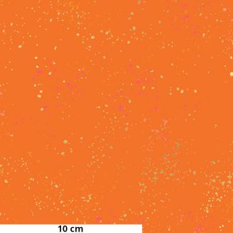 Tissu patchwork orange et pépites dorées - Speckled