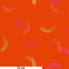 Tissu patchwork coups de pinceaux fond rouge - Twirl de Sarah Watts