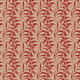 Tissu patchwork fougères Jedd rouge - Le Château de Max and Louise