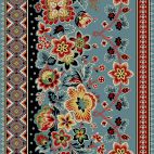 Tissu patchwork bordures fleuries Tristan bleu - Le Château de Max and Louise