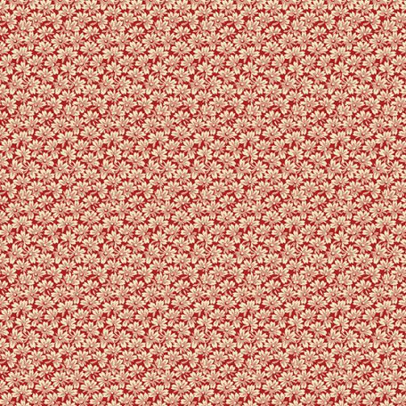 Tissu patchwork feuille Ryan rouge - Le Château de Max and Louise
