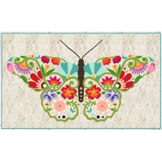 Papillon "Composed", collage textile - patron + thermocollant pré-imprimé