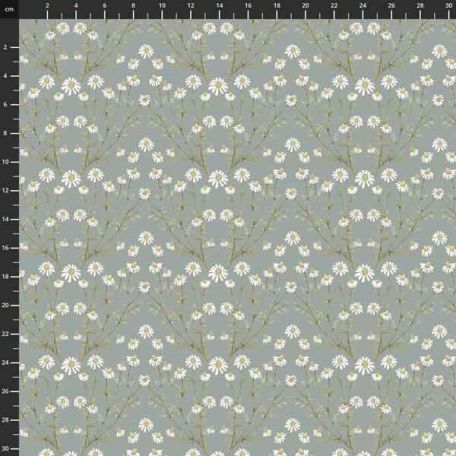 Tissu patchwork camomille gris - Secret Garden