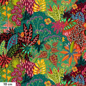 Tissu patchwork Amazonia - Tropicalism d'Odile Bailloeul