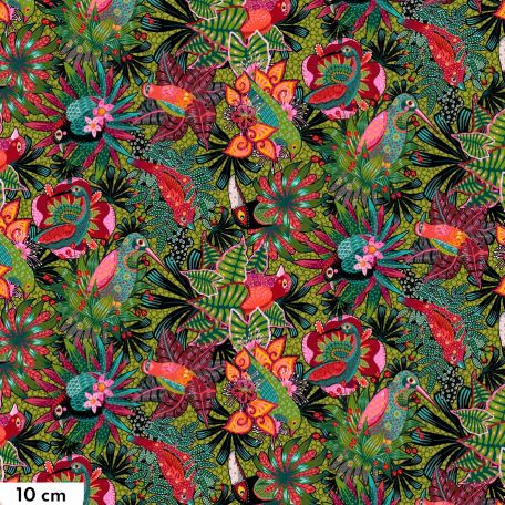 Tissu patchwork Caracas - Tropicalism d'Odile Bailloeul