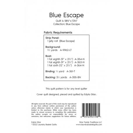 Patron de patchwork Blue Escape - Edyta Sitar (en anglais)