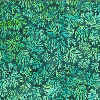 Tissu batik algues vert foncé