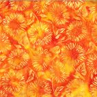 Tissu batik tournesols orange citrouille