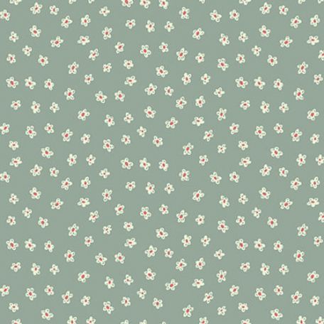 Tissu patchwork pâquerettes fond bleu gris - Market Garden d'Anni Downs