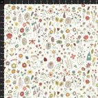 Tissu patchwork fleurs sauvages fond blanc - Market Garden d'Anni Downs