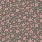 Tissu patchwork petites fleurs roses et bleues fond gris - Market Garden d'Anni Downs