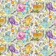 Tissu patchwork chats en couleurs - Here Kitty Kitty de Cori Dantini