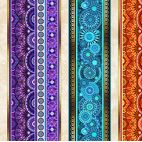 Tissu patchwork rayures médaillon multicolores - Eclectica