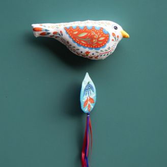 Oiseau Polska, kit de couture Odile Bailloeul - Blanc