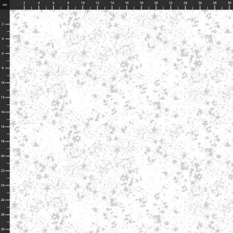 Tissu patchwork fleur étoile gris clair fond blanc - Maker's Collage