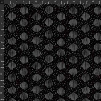 Tissu patchwork éraflures grises fond noir - Maker's Collage