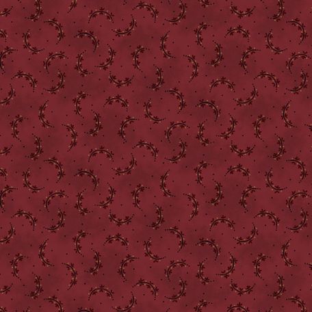 Tissu patchwork coeurs sur la branche rouge cranberry - Scraps of Kindness de Kim Diehl
