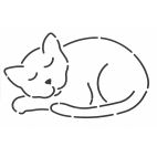 Stencil Chat endormi 12 x 8 cm