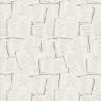 Tissu patchwork livres beige fond écru - Bookish