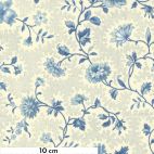 Tissu patchwork fleurs Montespan bleu écru - Bleu de France de French General