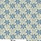 Tissu patchwork fleurs Maintenon bleu écru - Bleu de France de French General