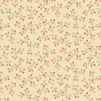 Tissu patchwork myrtilles roses fond écru - Primrose d'Edyta Sitar