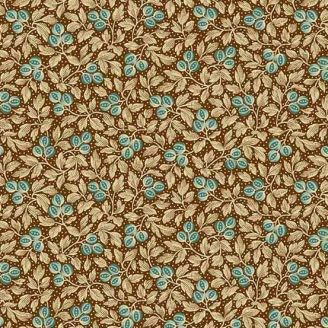 Tissu patchwork beauté botanique chocolat - Primrose d'Edyta Sitar