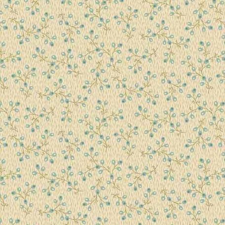 Tissu patchwork myrtilles bleues fond écru - Primrose d'Edyta Sitar