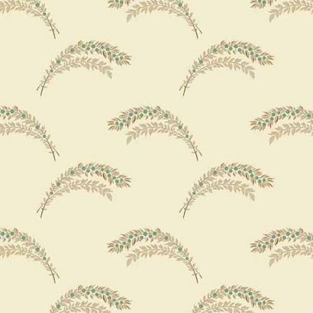 Tissu patchwork branche de baies céladon fond écru - Primrose d'Edyta Sitar