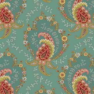Tissu patchwork cachemire turquoise - Primrose d'Edyta Sitar