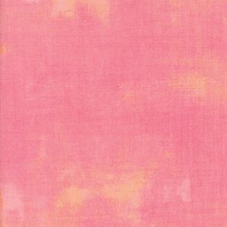 Tissu patchwork faux-uni patiné rose pivoine - Grunge de Moda