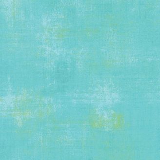 Tissu patchwork faux-uni patiné bleu piscine - Grunge de Moda