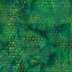 Tissu batik bulles vert feuille