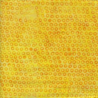 Tissu batik bulles jaune limonade