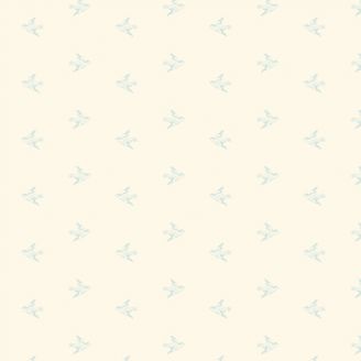 Tissu patchwork hirondelle bleu ciel fond écru - Seabreeze d'Edyta Sitar