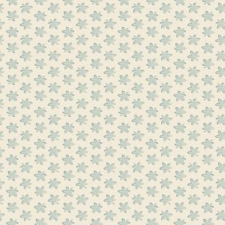 Tissu patchwork feuille bleue fond écru - Seabreeze d'Edyta Sitar