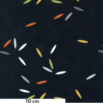 Tissu patchwork grains de riz multico fond noir - Filigree de Zen Chic